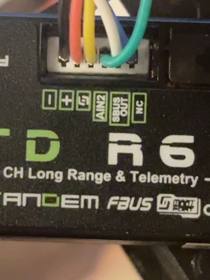 TD R6 connector close-up; check the actual pin labels and orientation before wiring