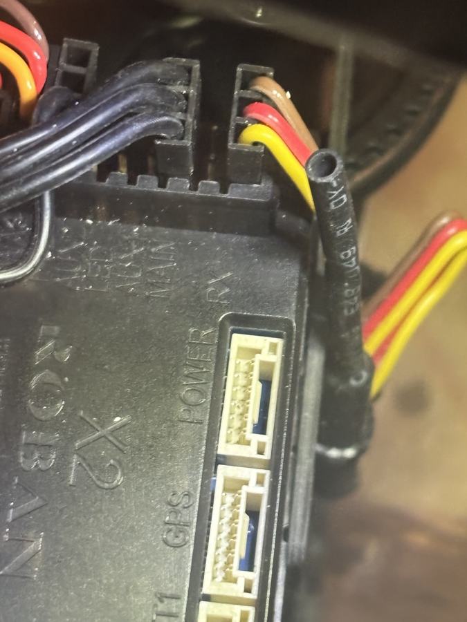 Roban X2 connector area; the lighting lead belongs on the connector marked LED
